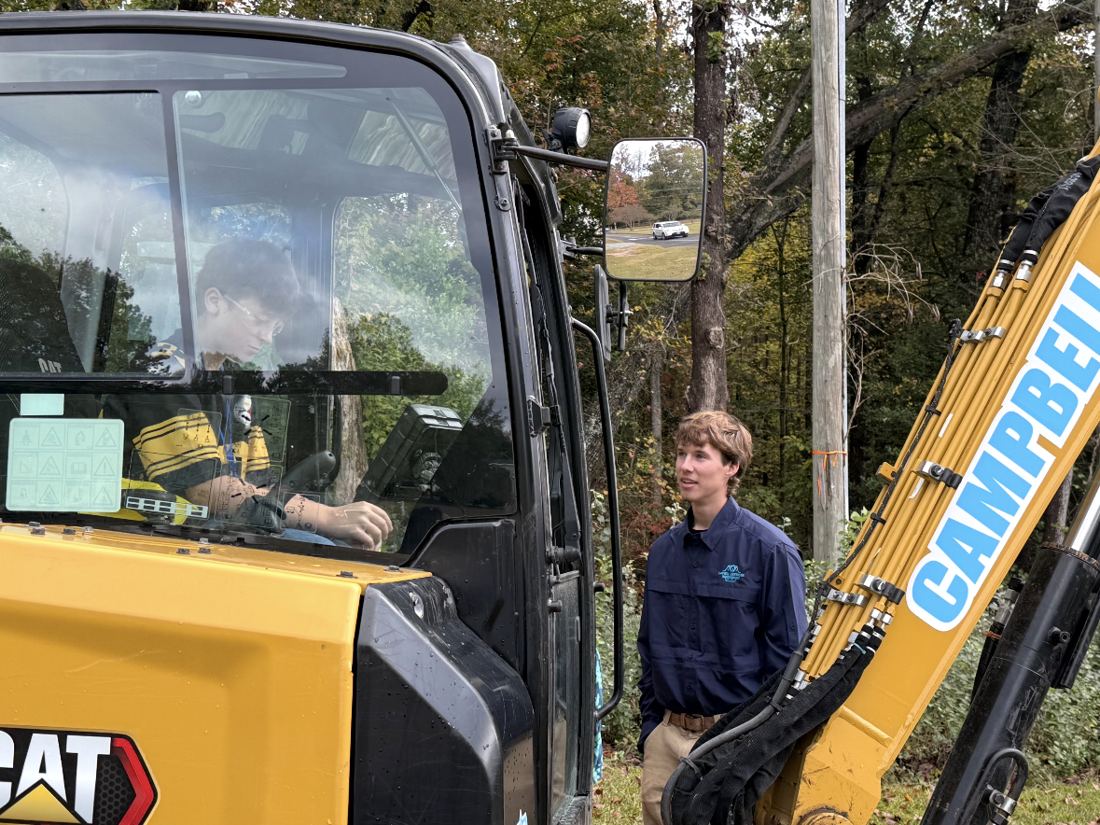 On site with the Campbell excavator